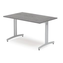 <br />Jídelní stůl s elegantním minimalistickým rámem a stolní deskou z akustického linolea. <br />Tento stůl s klasickými tvary je ideální výbavou jídelen a kuchyňských koutů. Stolní deska z tmavě šedého linolea má skvělé akustické vlastnosti
