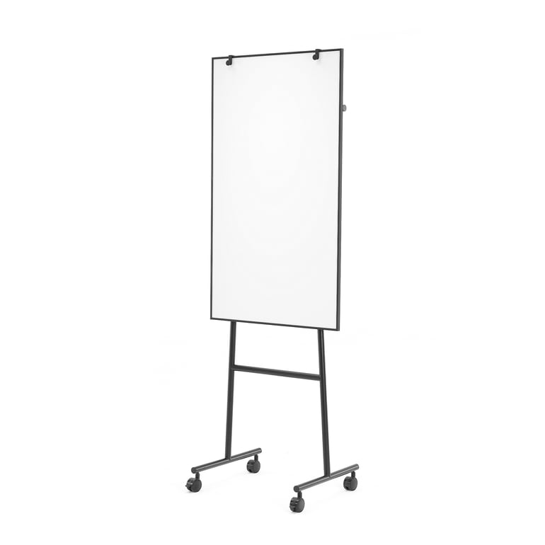 Mobilní flipchart tabule se smaltovaným magnetickým povrchem a ocelovým stojanem. Je opatřena 4 otočnými kolečky