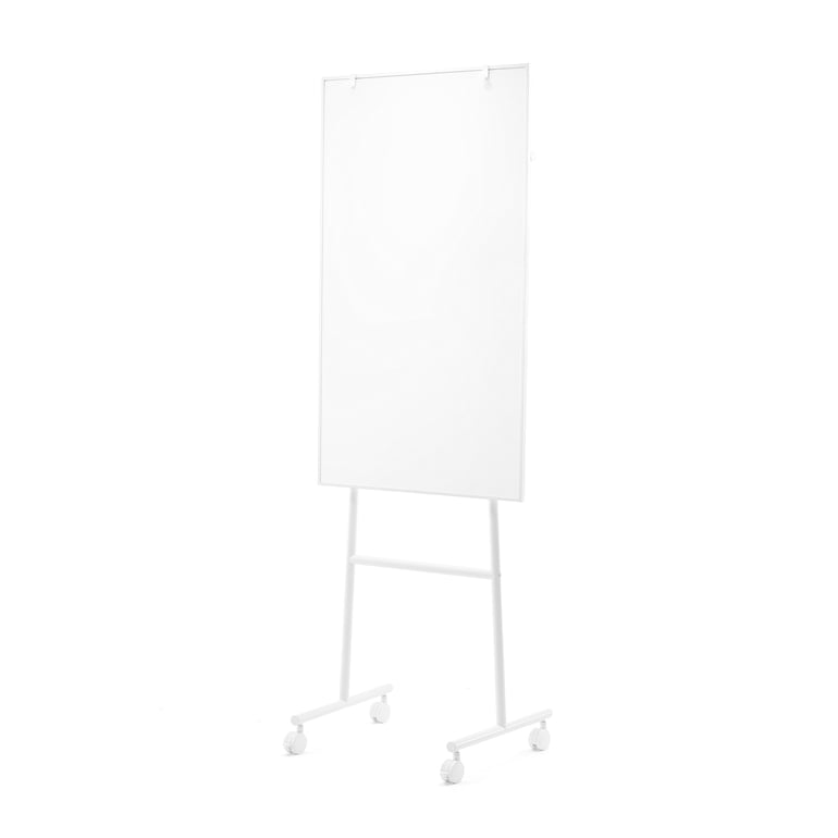 Mobilní flipchart tabule se smaltovaným magnetickým povrchem a ocelovým stojanem. Je opatřena 4 otočnými kolečky
