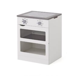 Dětská trouba z kombinace odolného laminátu a MDF desky. Dvířka a panty jsou bezpečné a šetrné k prstům.Vybavte dětskou hernu realistickou dřevěnou troubou na hraní se současným vzhledem. Rám hračky je vyroben z kombinace odolného laminátu a MDF desky. Dvířka a panty jsou bezpečné a šetrné k dětským prstům a hodí se do prostředí školek a předškolních zařízení. Troubu lze doplnit dalšími realistickými hračkami a vytvořit celou dětskou kuchyň.