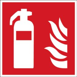 Bezpečnostní značka pro hasicí přístroj splňující normu EN ISO 7010.Bezpečnostní značka