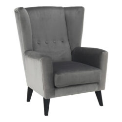 Křeslo-ušák, světle šedá / černá, RODEZA