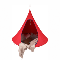 Závěsné houpací křeslo, červená, KLORIN KLASIK CACOON HAMMOCK