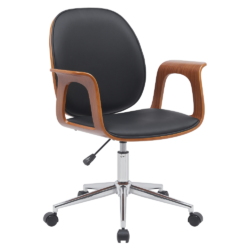 Kancelářské křeslo, ekokůže černá/ořech, ARTIMIS