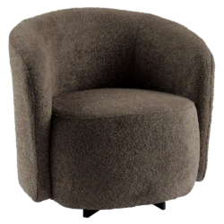Designové otočné křeslo, hnědá látka, ENVY