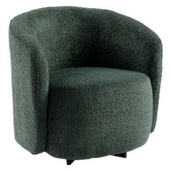 Designové otočné křeslo, zelená látka, ENVY