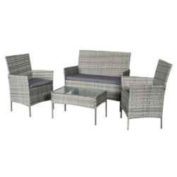 Zahradní 4-dílný ratanový set, šedá, RATANA