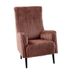 Křeslo ušák, starorůžová/černá, SAMY 1