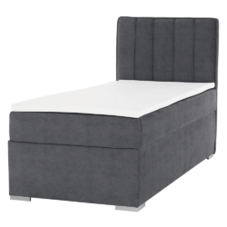 Boxspringová postel, jednolůžko, šedá, 90x200, pravá, AMIS