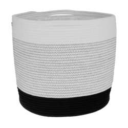 TEMPO-KONDELA ARABIS, obal na květináč, bílá/černá, 30x30 cm