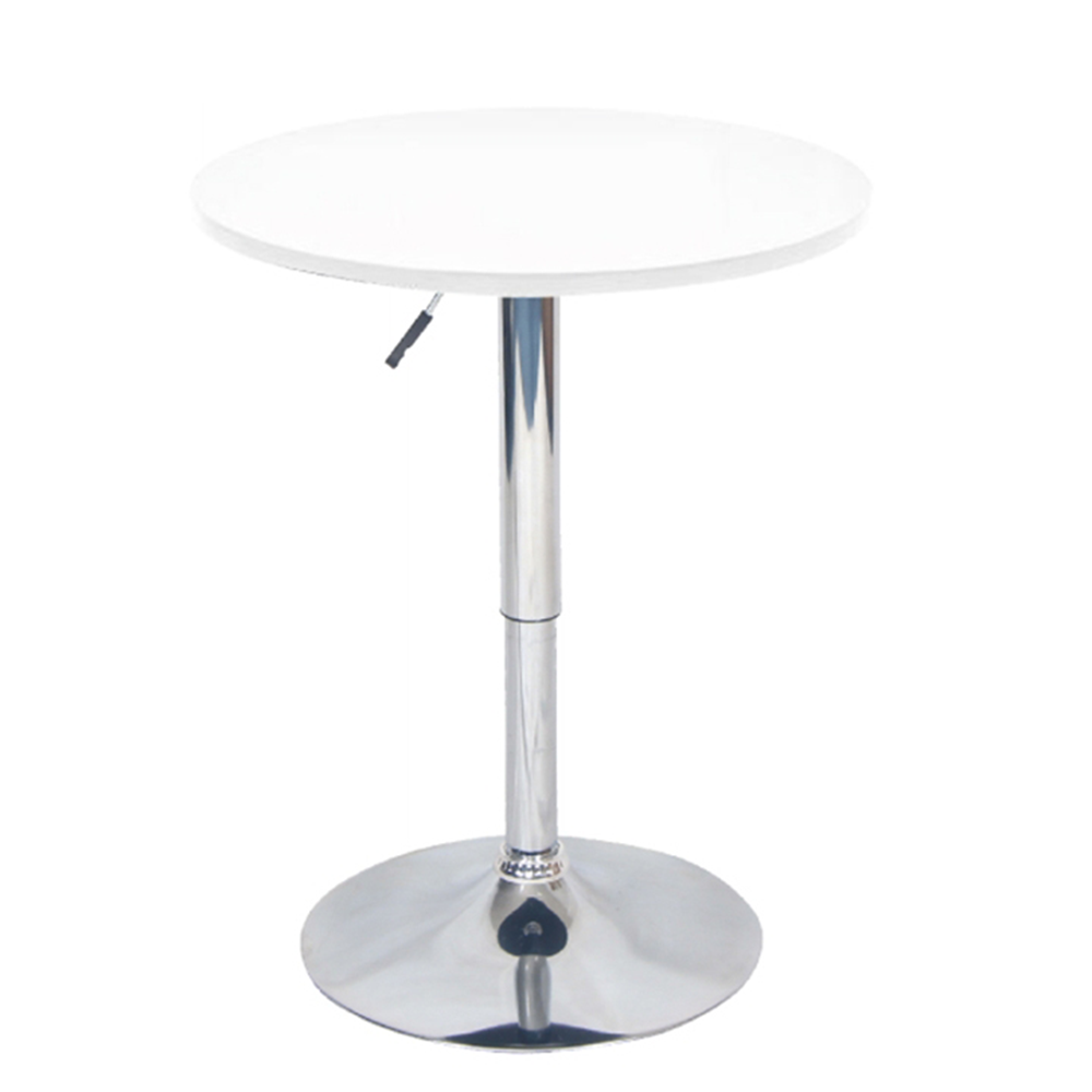 Barový stůl s nastavitelnou výškou, bílá, průměr 60 cm, BRANY 2 NEW P1, poškozené zboží
