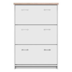 Botník 3K, bílá / dub sonoma, TOPTY TYP 10