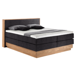 Boxspringová postel, 180x200, masivní dřevo, tmavě šedá, DELANA TYP 2