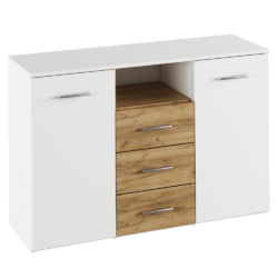 Komoda, bílá/dub artisan, GABRIELA