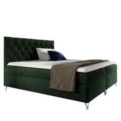 Boxspringová postel, 180x200, zelená látka Velvet, GULIETTE P1, poškozené zboží