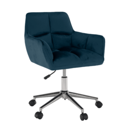 Kancelářské křeslo, modrošedá Velvet látka/chrom, HAGRID NEW