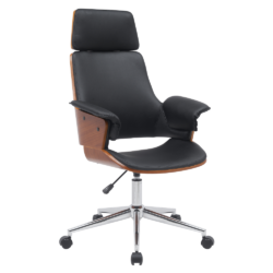 Kancelářské křeslo, černá/ořech, HEKTOR