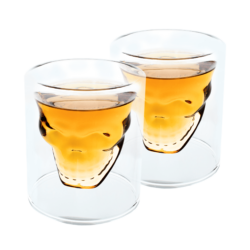 Termo sklenice, set 2 ks, lebka, 250 ml, HOTCOOL TYP 8