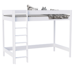 Vyvýšená postel se zábranou, 90x180, bílá, HUGO