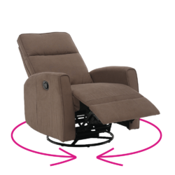 Relaxační otočné křeslo, šedohnědá Taupe, MEKENZI