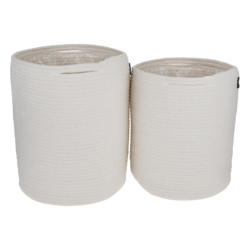 TEMPO-KONDELA ISMENA TYP 1, obaly na květináče, set 2 ks, bílá