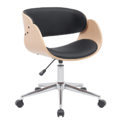 Kancelářské křeslo, ekokůže černá/světlý ořech, JANON