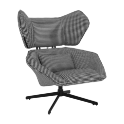 Luxusní otočné křeslo, pepito-kohoutí stopa / černá, KAILAN