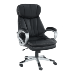 Kancelářské křeslo, ekokůže černá + plast, ROTAR