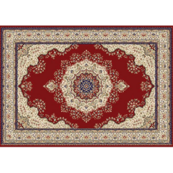 Koberec, vínově červená/mix barev/vzor, 133x190, KENDRA TYP 3