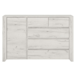 Komoda typ 41, 1D-5S, bílá / craft, ANGEL