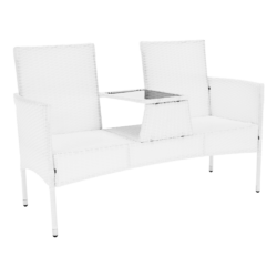 Zahradní lavice se stolkem, bílá, LALIT TYP 2