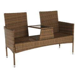 Zahradní lavice se stolkem, hnědobéžová, LALIT TYP 2