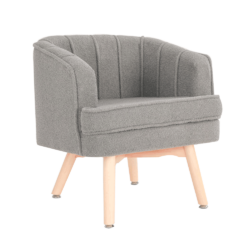 Křeslo z umělé kožešiny, šedá / přírodní, MAINO