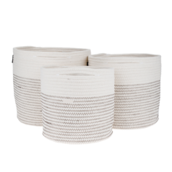 TEMPO-KONDELA MEZON, obaly na květináče, set 3 ks, bílá/vzor