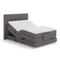 Elektrická polohovací postel, boxspring, šedá, 120x200, MURKO NEW