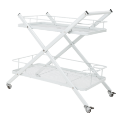 Zahradní servírovací stolek, bílá, NESIO