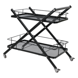 Zahradní servírovací stolek, černá, NESIO