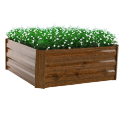 Vyvýšený záhon, hnědý, ocel, NONKY TYP 1