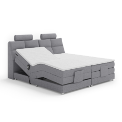 Elektrická polohovací postel, boxspring, šedá, 180x200, POLERMA NEW