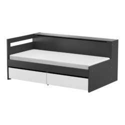 Rozkládací postel, bílá/grafit, REA CROBAT