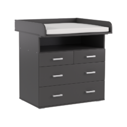 Komoda s přebalovacím pultem, grafit, REA MICKEY