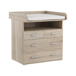 Komoda s přebalovacím pultem, dub sonoma, REA MICKEY NEW