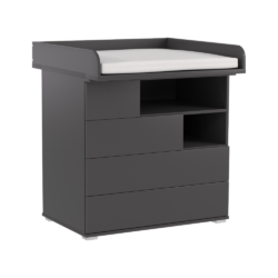 Komoda s přebalovacím pultem, grafit, REA MINNIE