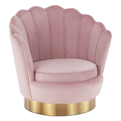 Designové křeslo, světle růžová Velvet látka/zlatá, ROLIO