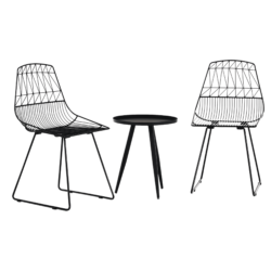 Zahradní set 1+2, černá, SAHIR