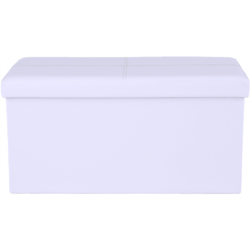 Skládací taburet, bílá ekokůže, IMRA