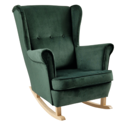 Houpací křeslo ušák, zelená/buk, TEJA