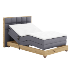 Elektrická polohovací postel, boxspring, tmavě šedá/dub artisan, 120x200, TIANA