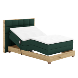 Elektrická polohovací postel, boxspring, zelená/dub artisan, 120x200, TIANA