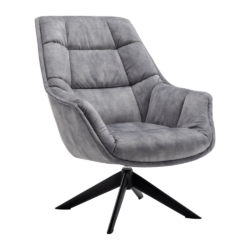 Designové otočné křeslo, světle šedá látka Velvet/kov, VALTER